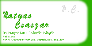 matyas csaszar business card