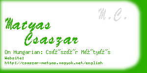 matyas csaszar business card